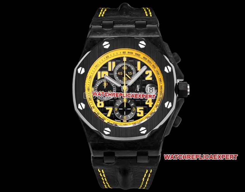 Audemars Piguet TW Factory Royal Oak Offshore 26176 Top 1:1 Replica Black Dial Yellow Inner Bezel Mechanical Watch