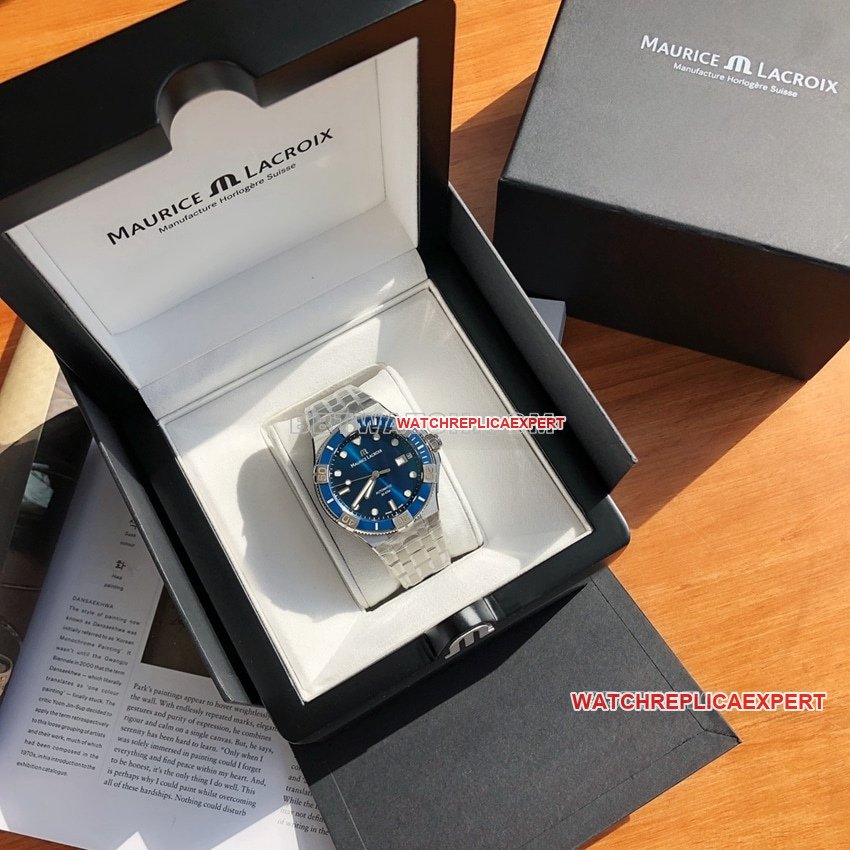Maurice Lacroix top-tier 1:1high-quality replicablue dialsteel bracelet model AI6058front live photo