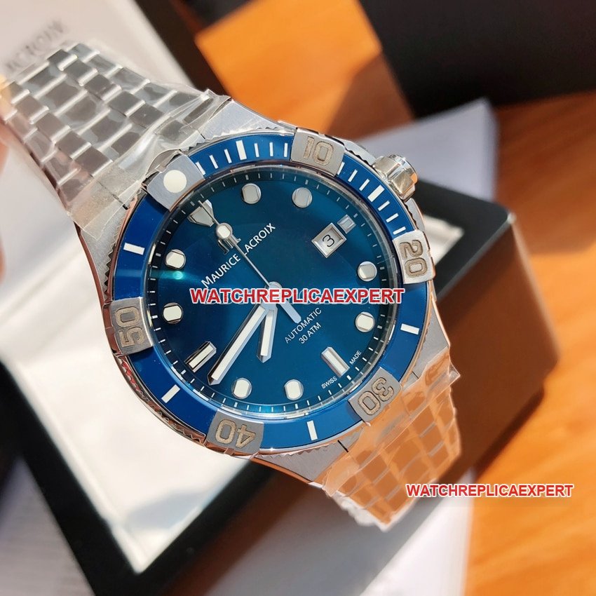 Maurice Lacroix top-tier 1:1high-quality replicablue dialsteel bracelet model AI6058front live photo