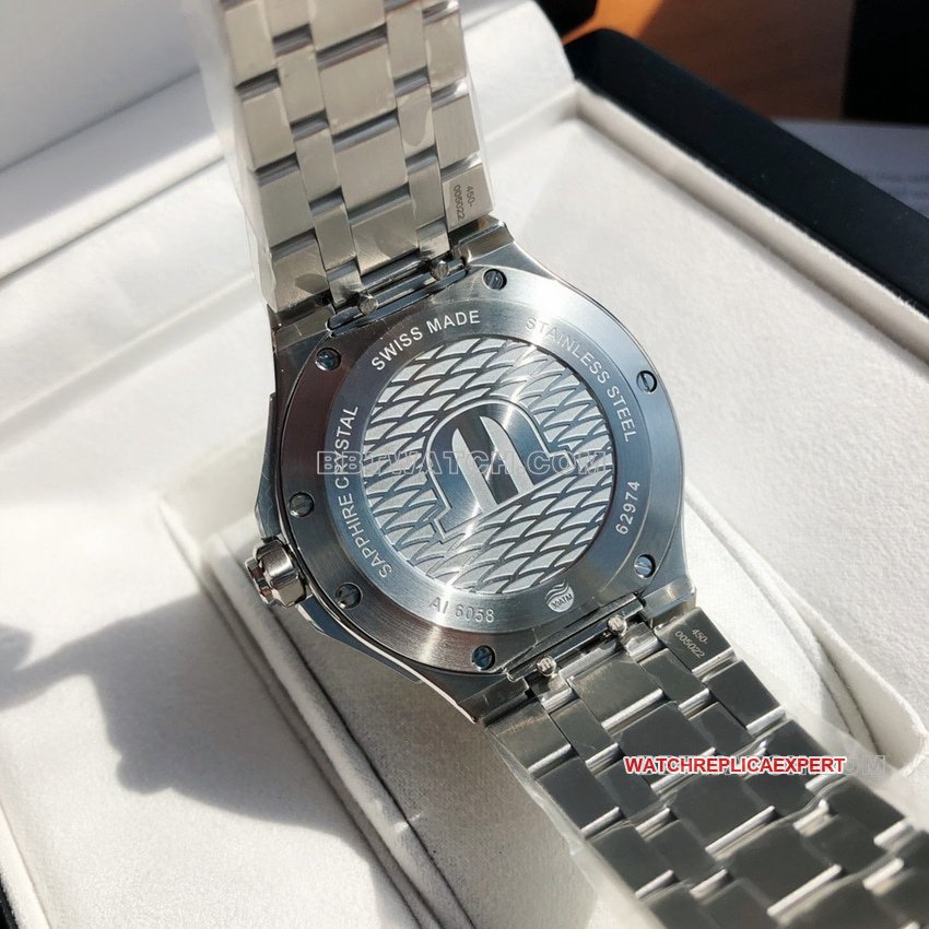 Maurice Lacroix top-tier 1:1high-quality replicablue dialsteel bracelet model AI6058caseback live photo