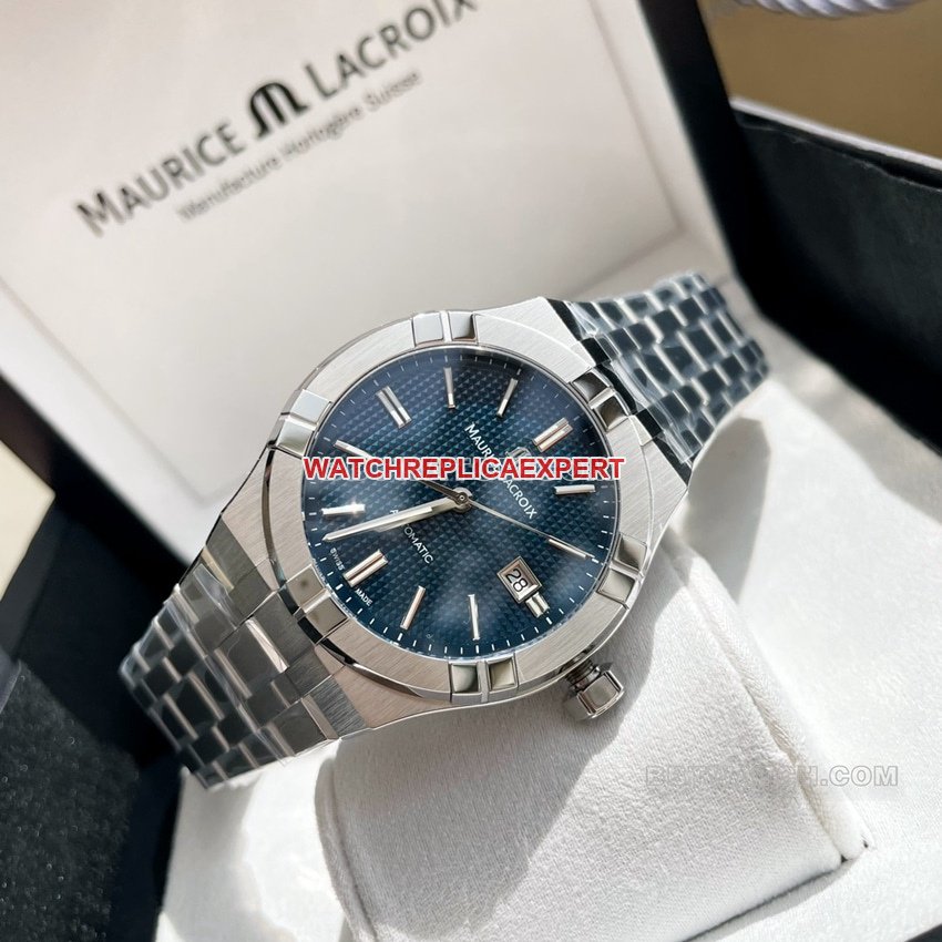 Amy 1:1 super clone blue dial decorative Paris stud steel bracelet model AI6008 front live photo