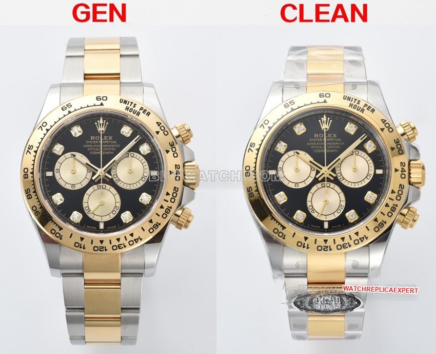 Rolex C Factory Rolex Daytona 126503 Réplique de montre en or intermédiaire avec clous noirs et mouvement 4131 : examen comparatif réel et faux — luxury replica watch guide | Watch Replica Expert