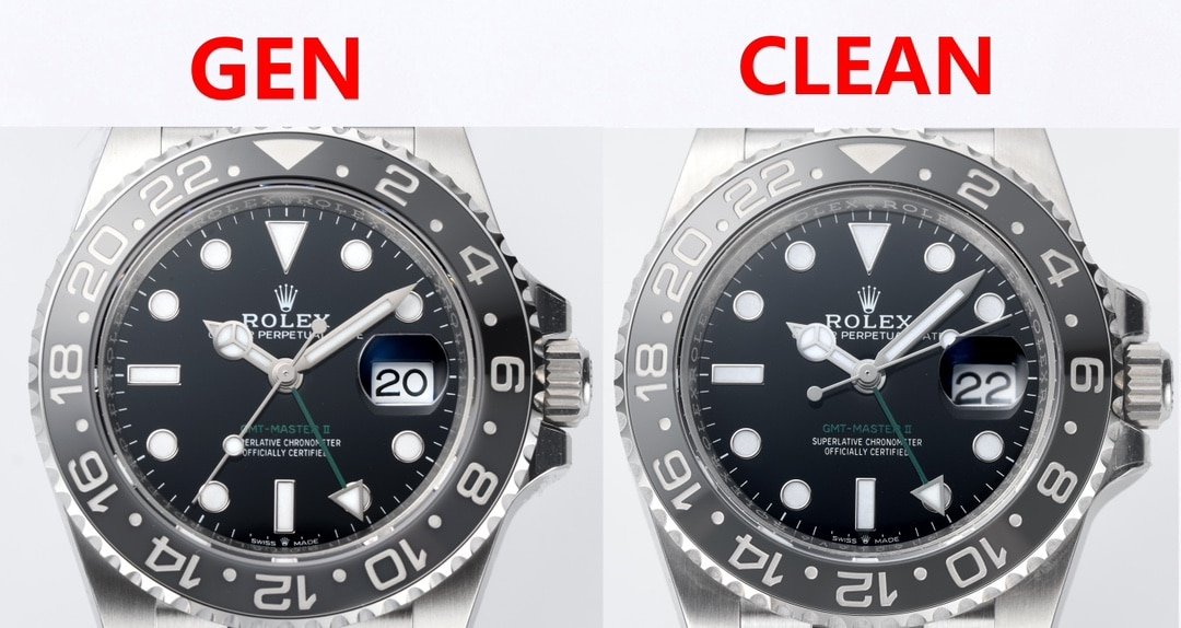 Rolex Clean Factory 126710 GMT II Examen comparatif de l'authenticité des lunettes noires et grises — luxury replica watch guide | Watch Replica Expert