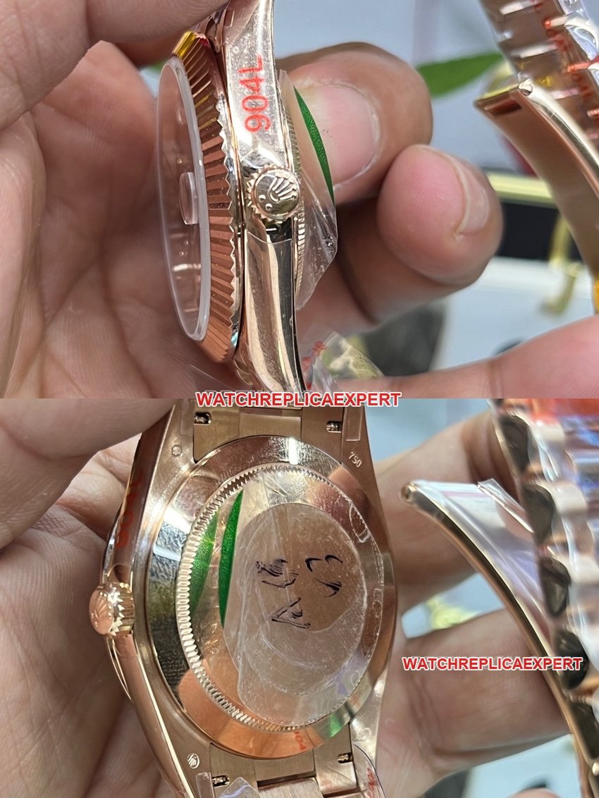 GM FactoryRolexDay-Date type top-tier 1:1high-quality replicarose gold plate caseback live photo