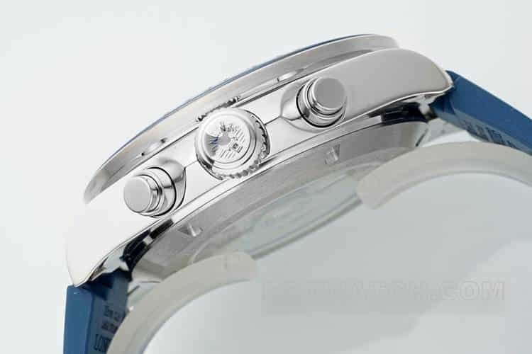 AFLongines Concast stop-tier 1:1high-quality replica silver gray dial rubber model L3.835.4.98.9side live photo