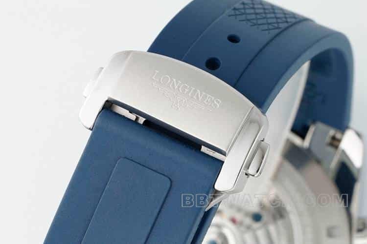 AFLongines Concast stop-tier 1:1high-quality replica silver gray dial rubber style L3.835.4.98.9braceletlive photos