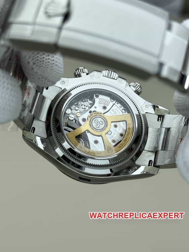 CleanRolexDaytonasuper cloneblack dialsteel bracelet model 126529caseback live photo