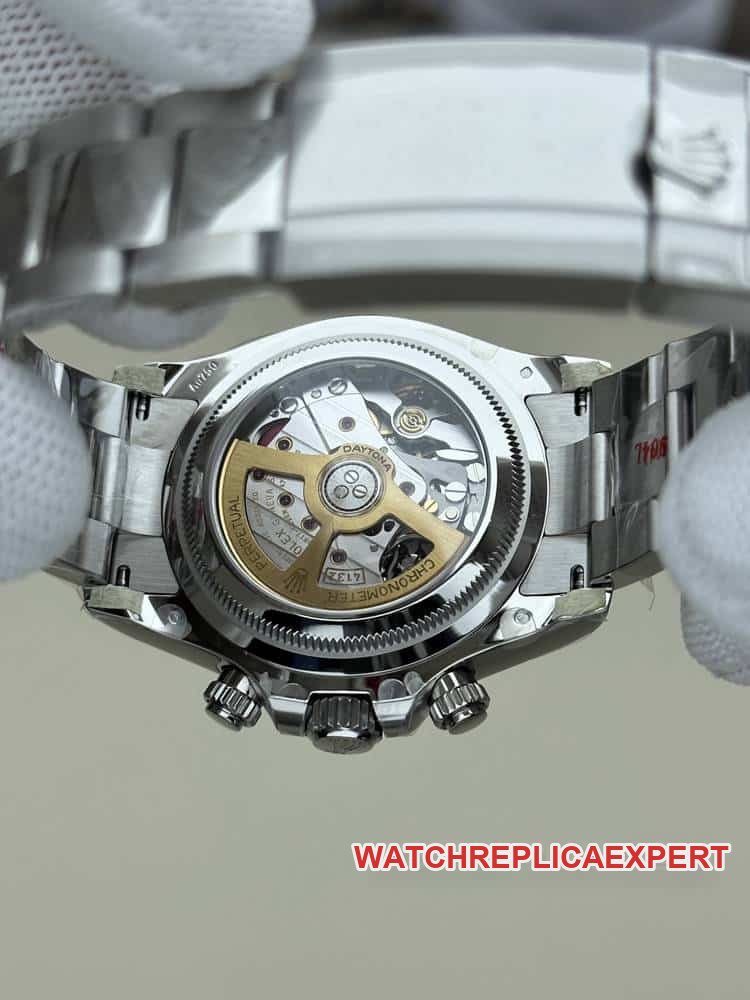 CleanRolexDaytonasuper cloneblack dialsteel bracelet model 126529caseback live photo