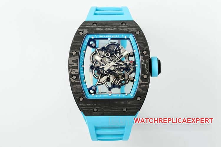 Richard Mille RM055 APS Réplica superior de fibra de carbono modelo mecânico de borracha azul — luxury replica watch guide | Watch Replica Expert