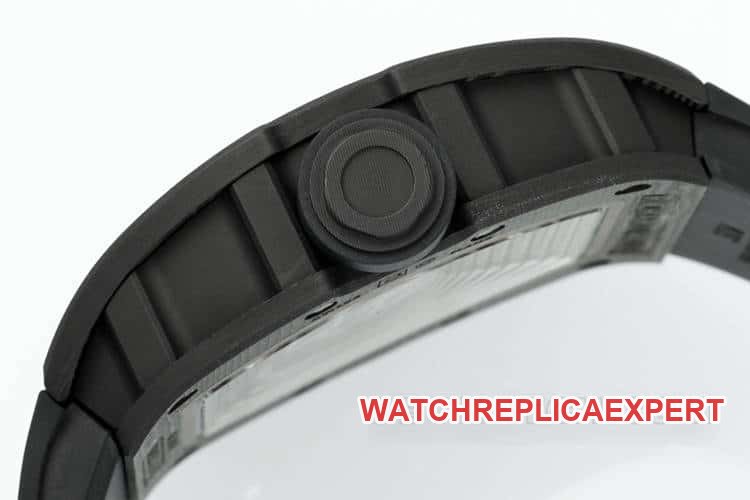 APSRichard Mille1:1super clone carbon fiber case black rubber model RM055side live photo