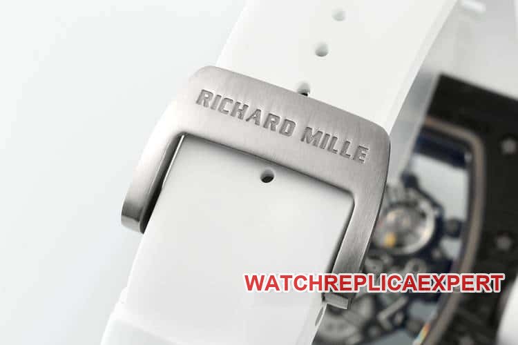 APSRichard Mille1:1top-tier replica carbon fiber case white rubber model RM055clasplive photos