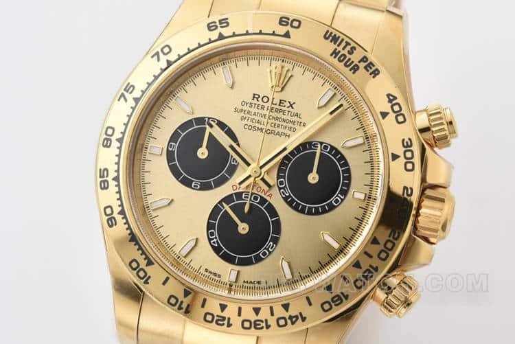 CleanRolexDaytonasuper clone gold plate 4131steel bracelet model 126508front live photo