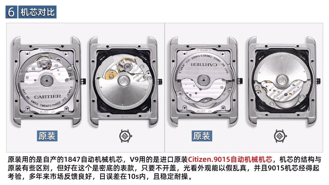 V9 FactoryCartiertop-tier replica watch tank white dialWSTA0029 real and fake comparison evaluation appearance live photos
