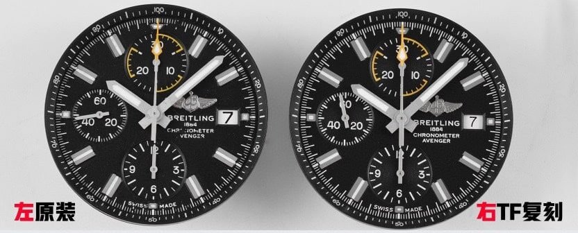 TF factory Breitlingtop-tier replica watch Avengers black dialA13317 real and fake comparison review appearance live photos