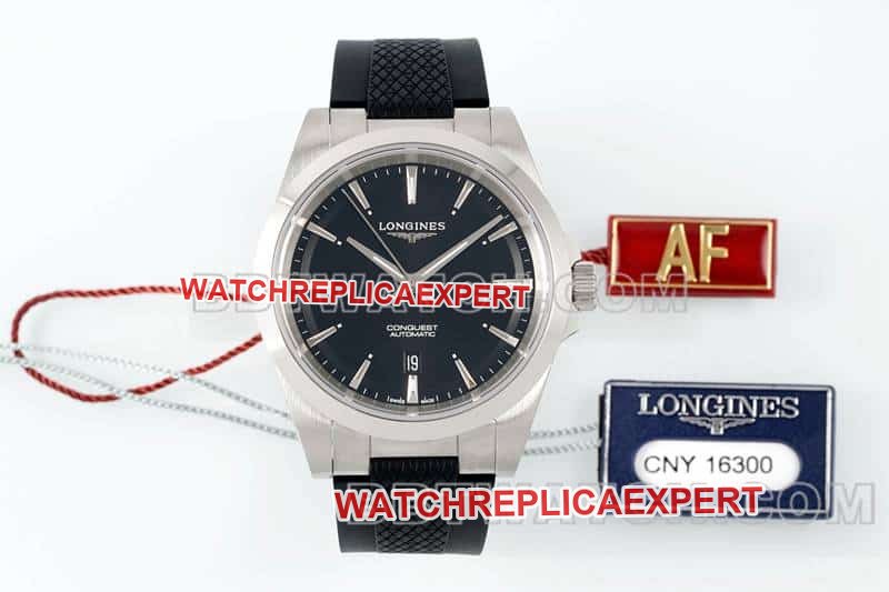 AF Factory Longines Conquest modelo de borracha mecânica com mostrador preto um para um L3.830.4.52.9 — luxury replica watch guide | Watch Replica Expert