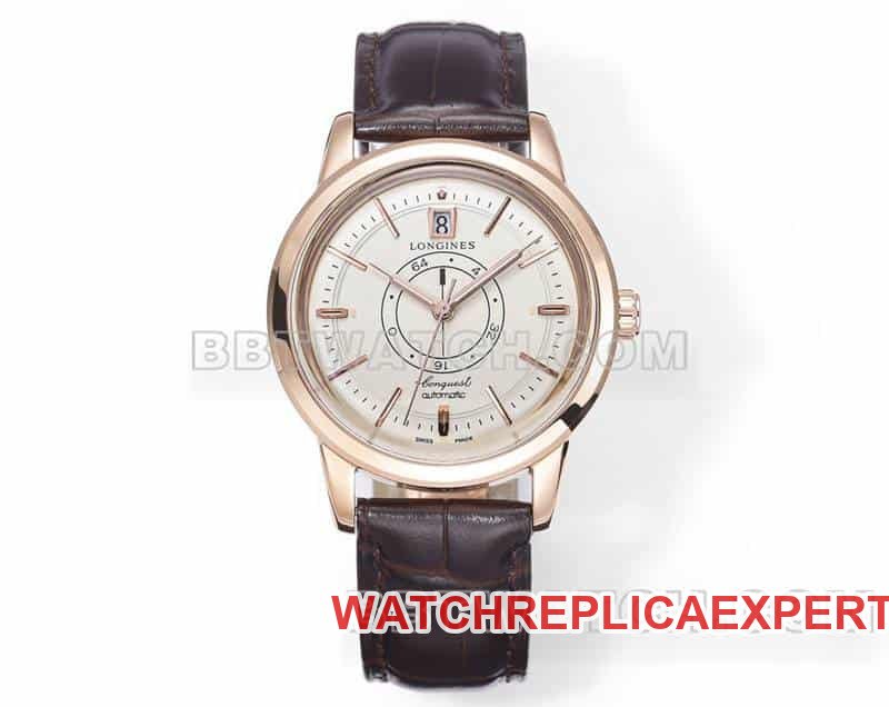 AD Factory Longines Classic Replica Guilloché Dial Top-Tier 1:1 Hochwertiges mechanisches Roségold-Lederarmbandmodell — luxury replica watch guide | Watch Replica Expert