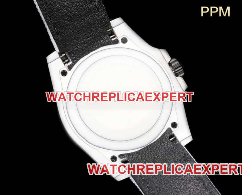 PPM factory RolexSubmariner1:1super clonegreen dial carbon fiber 3135 white leather strap caseback live photo