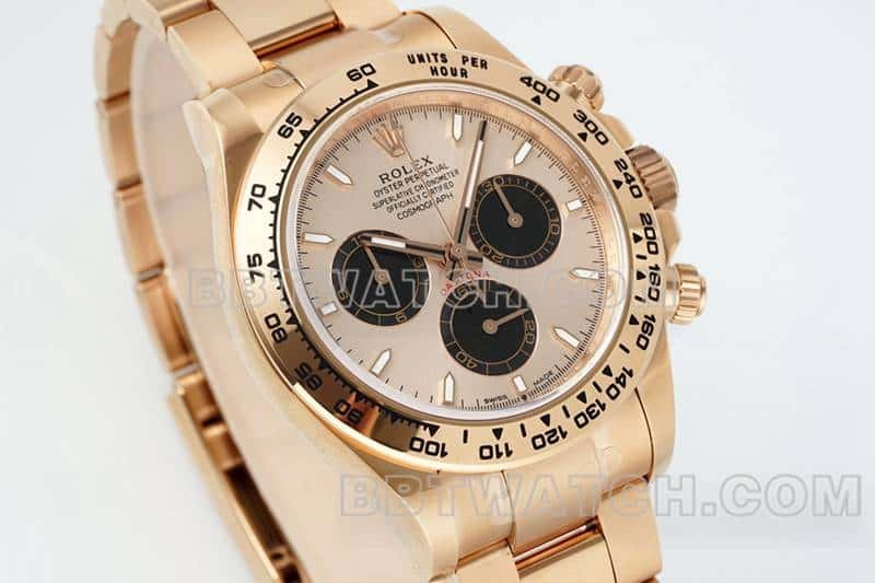 APS factory Rolex Daytonatop-tier 1:1high-quality replica pink disc rose goldsteel bracelet model 116505front live photo