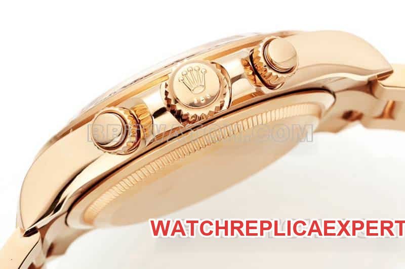 APS factory Rolex Daytonatop-tier 1:1high-quality replica pink disc rose goldsteel bracelet model 116505side live photo