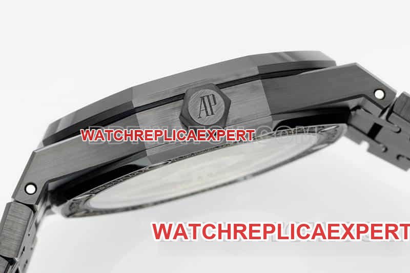 APS factory Audemars PiguetRoyal Oak1:1super cloneblack dial black ceramic15500side live photo