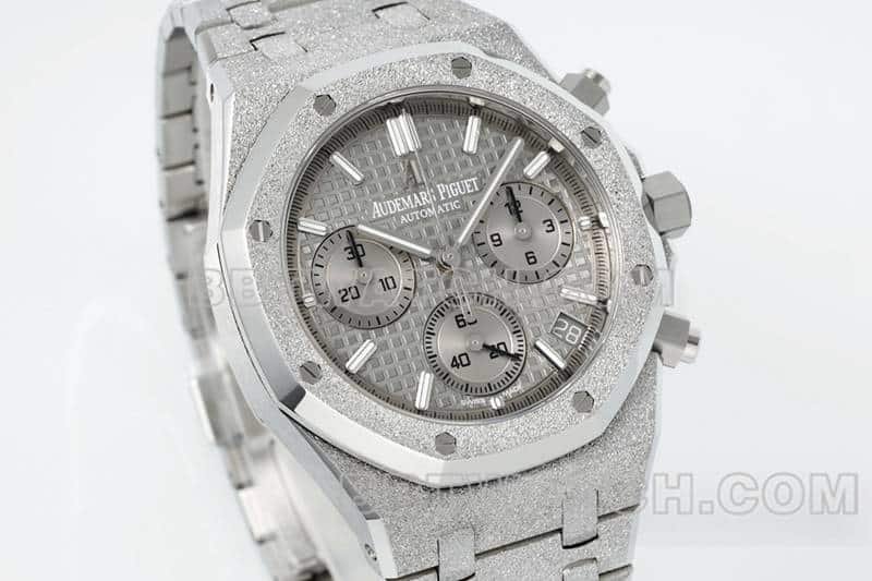 APS factory Audemars PiguetRoyal Oaktop-tier replica gray plate chronograph frost gold 26240front live photo