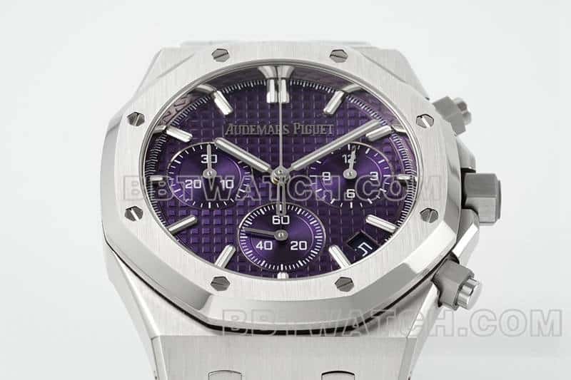 APS factory Audemars PiguetRoyal Oaktop-tier 1:1high-quality replica purple plate chronograph26240front live photo