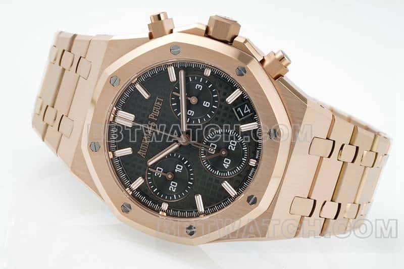 APS factory Audemars PiguetRoyal Oak1:1super clone ink green dialrose gold26240front live photo