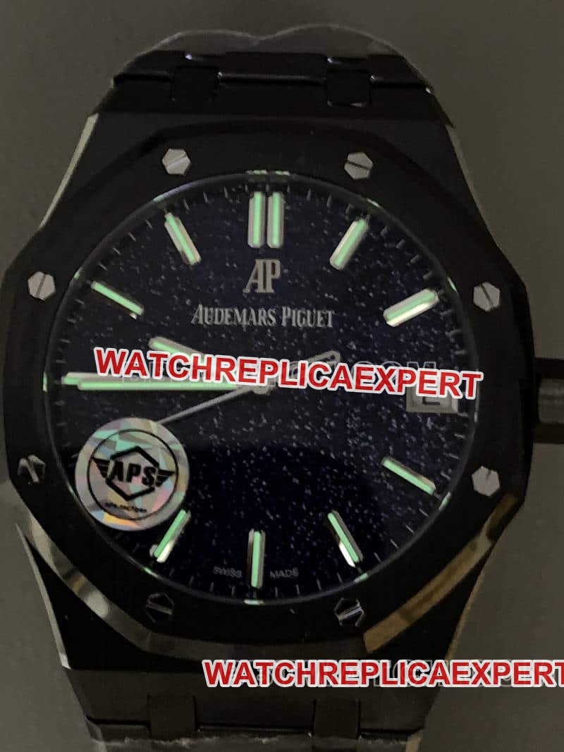 APS factory Audemars PiguetRoyal Oak1:1top-tier replica starry sky disk black ceramic15500lumelive photos