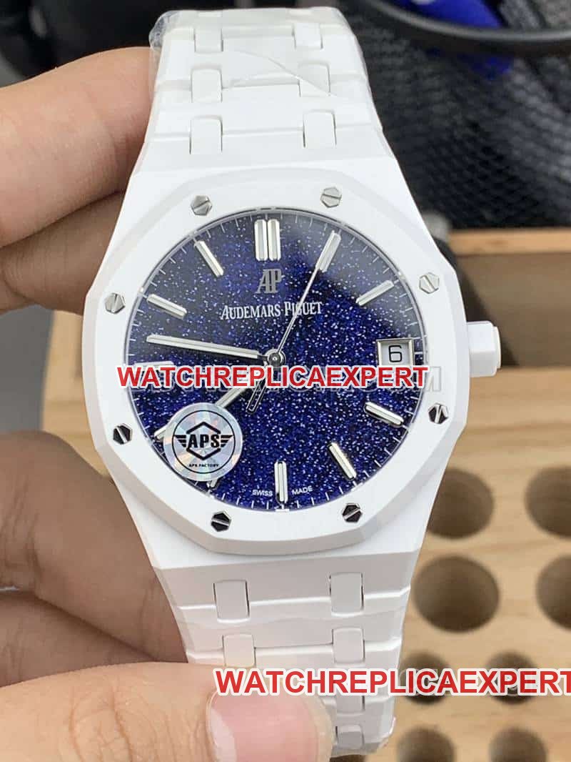 APS Factory Audemars Piguet Royal Oak 15500 Top 1:1 Relógio mecânico de cerâmica branca com mostrador estrelado de alta qualidade — luxury replica watch guide | Watch Replica Expert