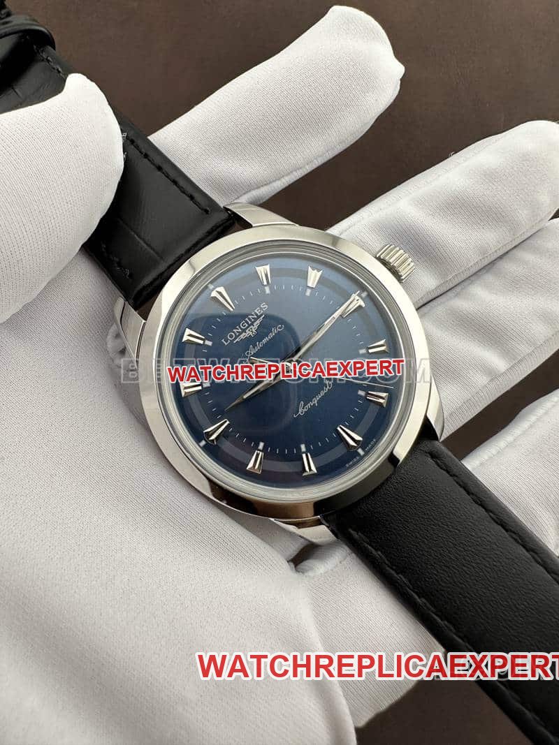 AF FactoryLongines Concast stop-tier 1:1high-quality replicablue dialleather strap front live photo