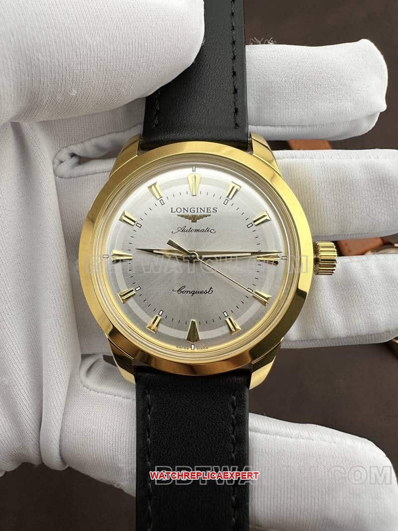 AF Factory Longines Conquest Top Réplica Prata-Branco Mostrador Ouro Pulseira Mecânica Modelo — luxury replica watch guide | Watch Replica Expert
