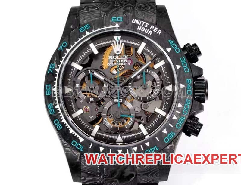 TW factory Rolex Daytona super clone carbon fiber hollow plate black steel bracelet front live photo