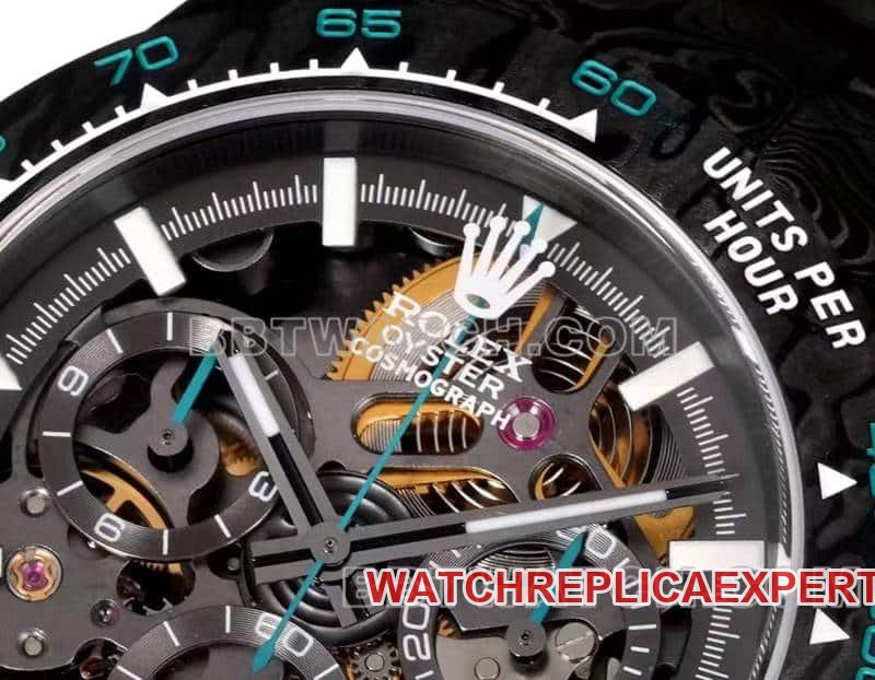 TW factory Rolex Daytona super clone carbon fiber hollow plate black steel bracelet front live photo