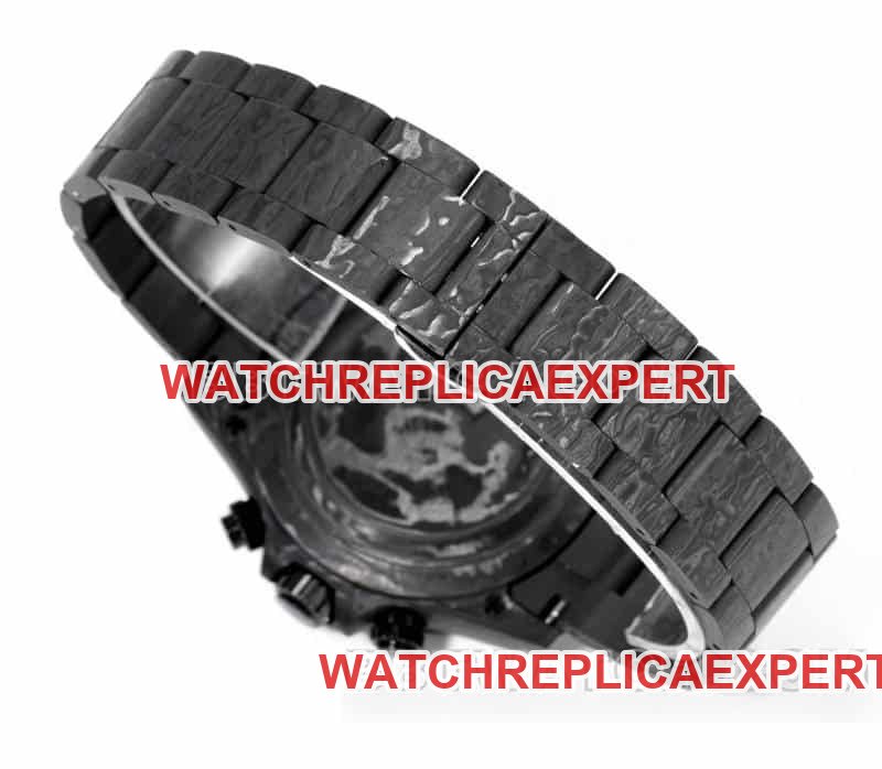TW factory Rolex Daytona super clone carbon fiber hollow disc black steel bracelet bracelet live photos