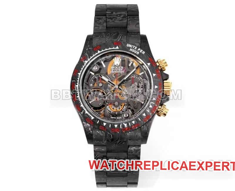 Rolex TW fábrica Rolex Rolex Daytona réplica 1:1 de alta calidad esfera esquelética de fibra de carbono modelos mecánicos con correa de acero negro — luxury replica watch guide | Watch Replica Expert