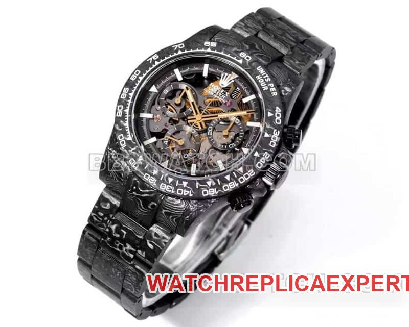TW factory Rolex Daytonatop-tier 1:1high-quality replica carbon fiber hollow plate black steel bracelet front live photo