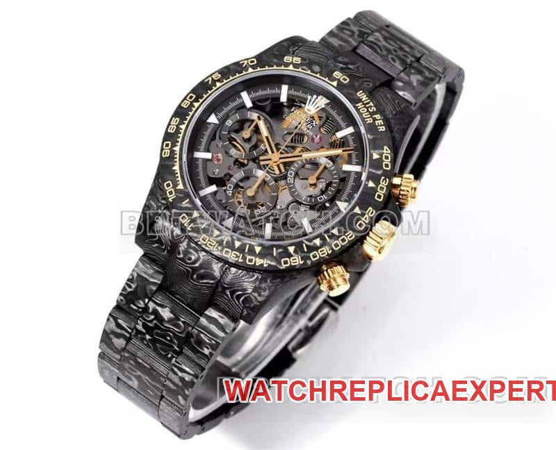 TW factory Rolex Daytonatop-tier 1:1super clone carbon fiber hollow plate black steel bracelet front live photo