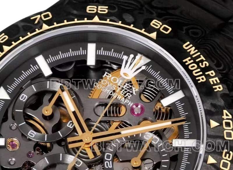 TW factory Rolex Daytonatop-tier 1:1super clone carbon fiber hollow plate black steel bracelet front live photo