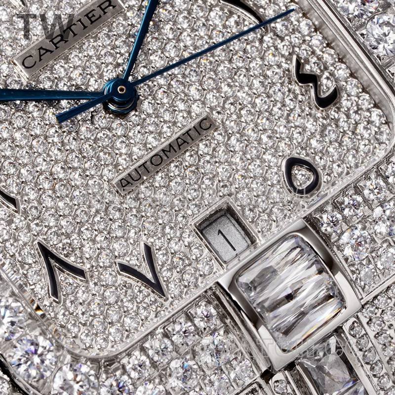 TW factory Cartier Santos top-tier replica Gypsophila steel bracelet model front live photo