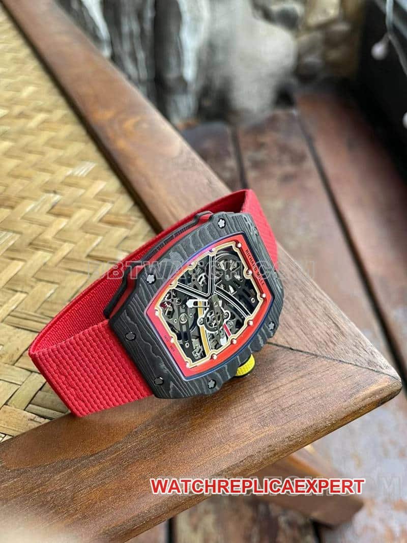 Richard Mille men's 1:1top-tier replica hollow plate red RM67-02side live photo