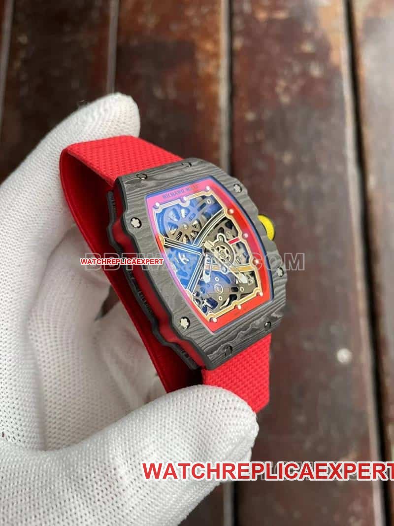 Richard Mille men's 1:1top-tier replica hollow plate red RM67-02side live photo