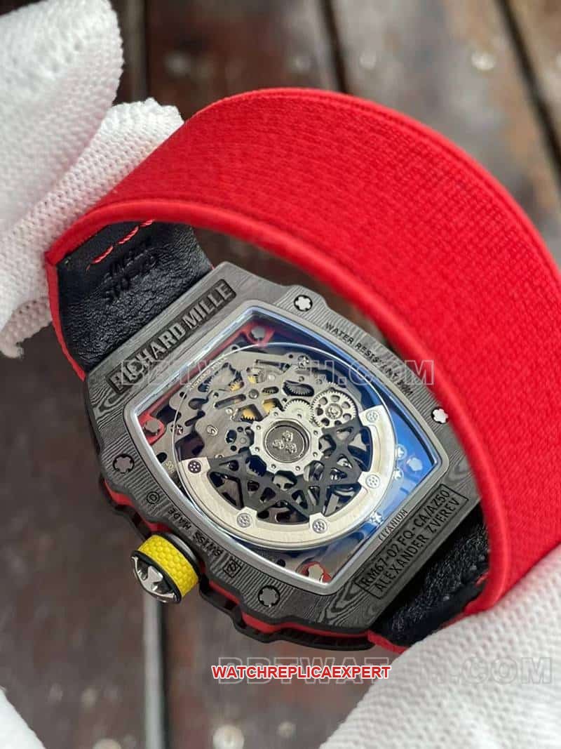 Richard Mille men's 1:1top-tier replica hollow plate red RM67-02braceletlive photos