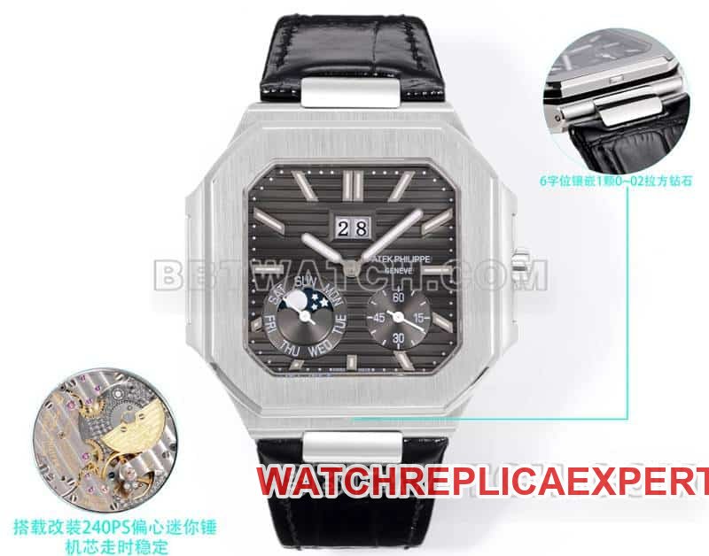 3K-Fabrik Patek Philippe CUBITUS 5822 dunkelgraues Zifferblatt oben Eins-zu-eins-Super-Klon-Mechanikuhr — detailed review and buying guide | Watch Replica Expert