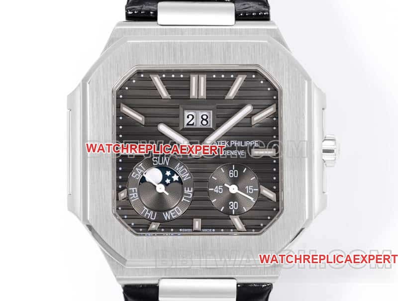 3K factory Patek Philippe CUBITUS top 1:1 super clone dark gray disk 5822 front real photo