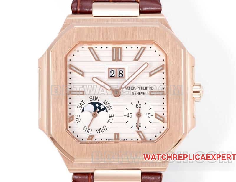 3K FactoryPatek PhilippeCUBITUSsuper clonewhite dialrose gold5822front live photo