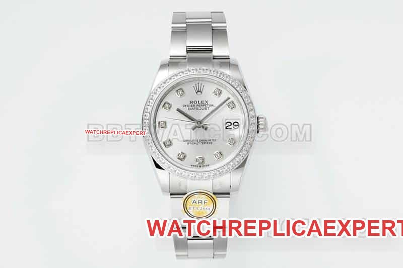 Rolex Datejust Super A Super Clone, silbergraues Zifferblatt, Diamantlünette, 31 mm ARF, mechanisch, dreigliedrig, 278384 — detailed review and buying guide | Watch Replica Expert