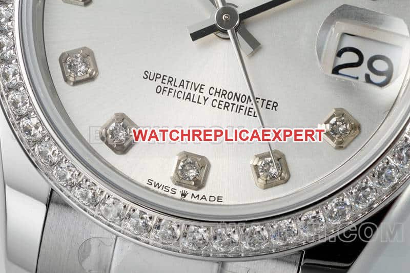 ARF FactoryRolex log super clone silver gray plate 31mm three grid link 278384front live photo
