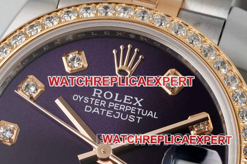 ARF FactoryRolex log top-tier 1:1high-quality replica purple plate diamond bezel31mm intergold five-lattice chain link278381front live photo
