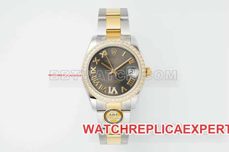 Rolex 31 mm ARF Factory ARF Datejust 1:1 Super Clone, dunkelgraues Zifferblatt, Diamantlünette, mechanisch, dreigliedrig, 278383, 31 mm — detailed review and buying guide | Watch Replica Expert