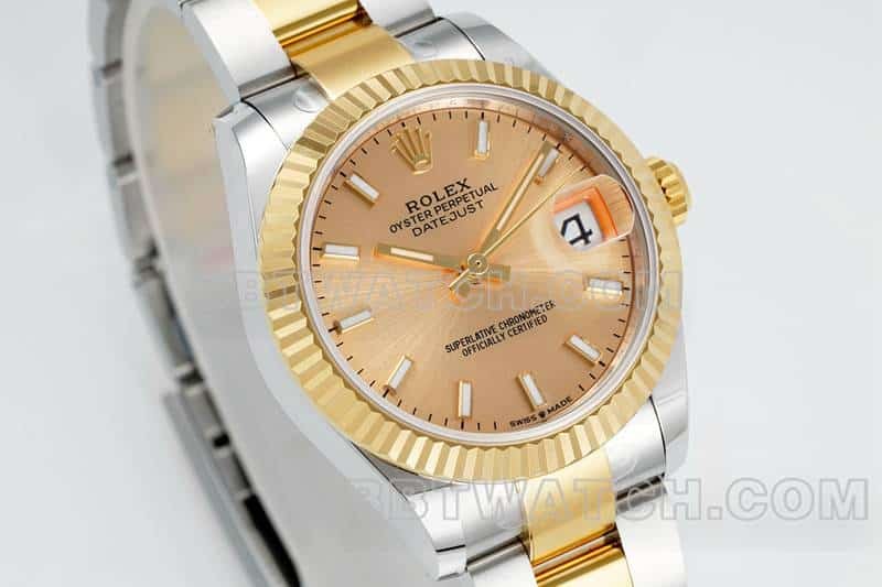 ARF FactoryRolex log top-tier 1:1super clone gold plate 31mm gold three-lattice chain link 278273front live photo